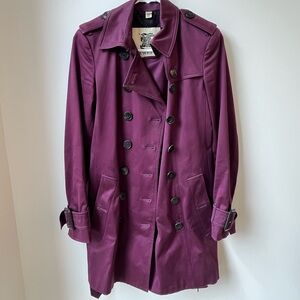 Burberry Plum Coat with Black Trim